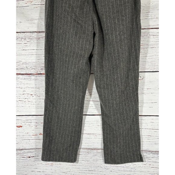 J Crew Wool Trousers Pants Womens Size 4 Grey Pinstripe Career Cropped Pockets - Picture 6 of 10